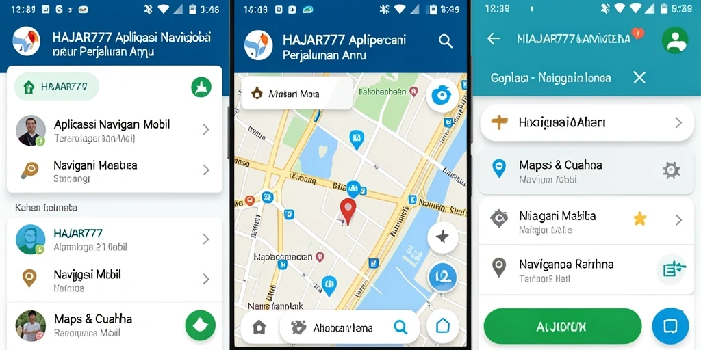 Antarmuka aplikasi HAJAR777 yang user-friendly untuk navigasi mobil.
