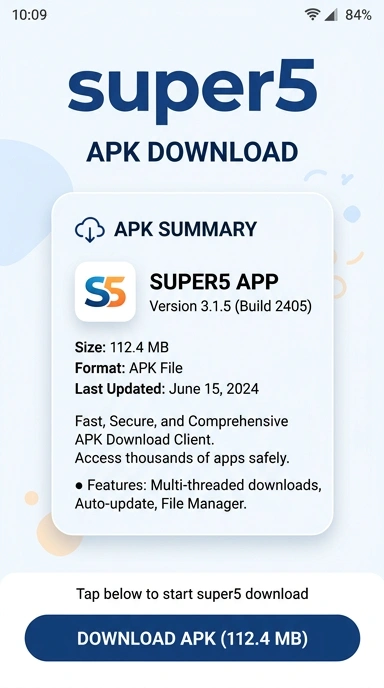 Tampilan halaman APK super5