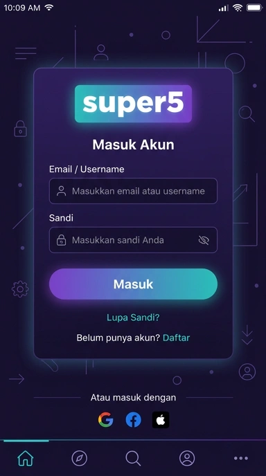 Tampilan halaman login super5
